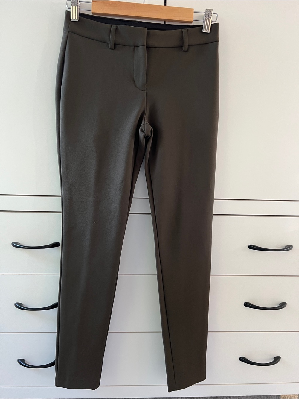 Express Olive Green Cropped Dress Pants
